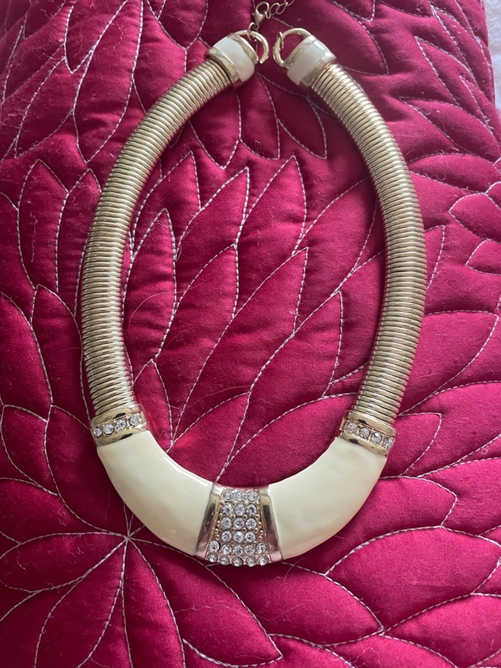 Gold and Ivory Statement Collar Necklace - Unbranded